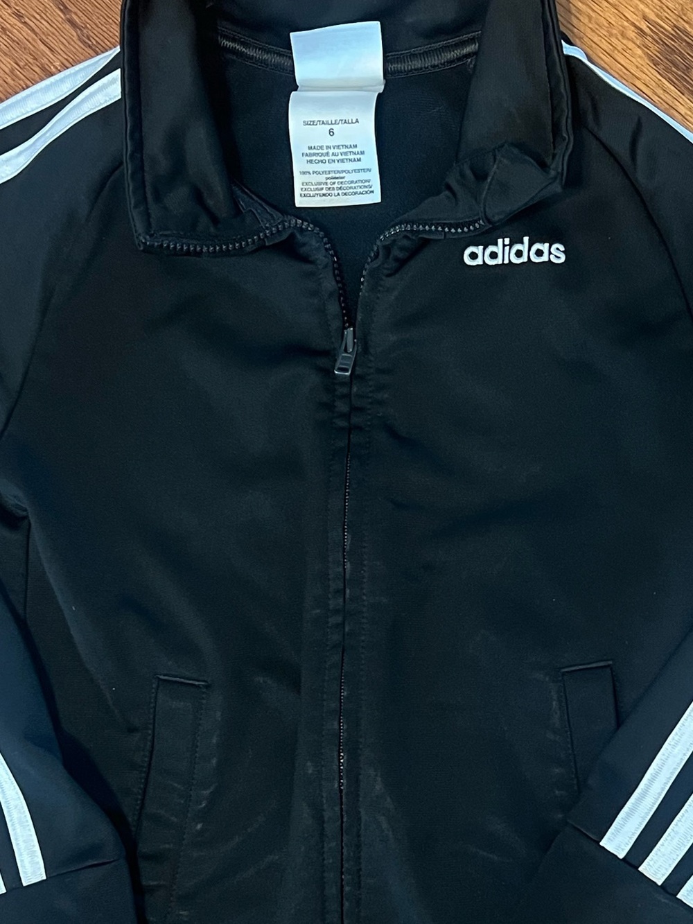 Adidas Kids Girl Boy Full Zip Track Jacket Size 6,